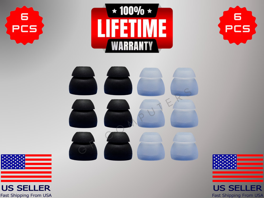 6 Silicone MED Double 2 Layer Tips Earbuds For Shure E3c E3g E4c E4g E5c