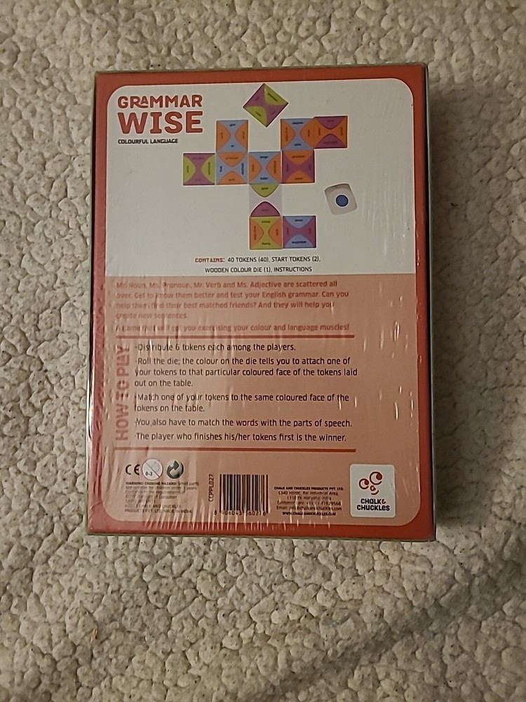 Grammar Wise Colourful Language Chalk & Chuckles Developmental Children’s Game