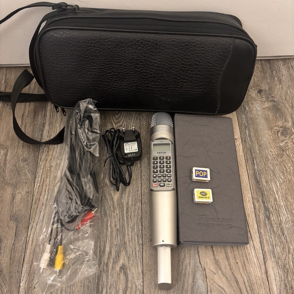 Enter Tech MagicSing Karaoke Microphone Main Cable Case w/ 2 Chips & Book - READ