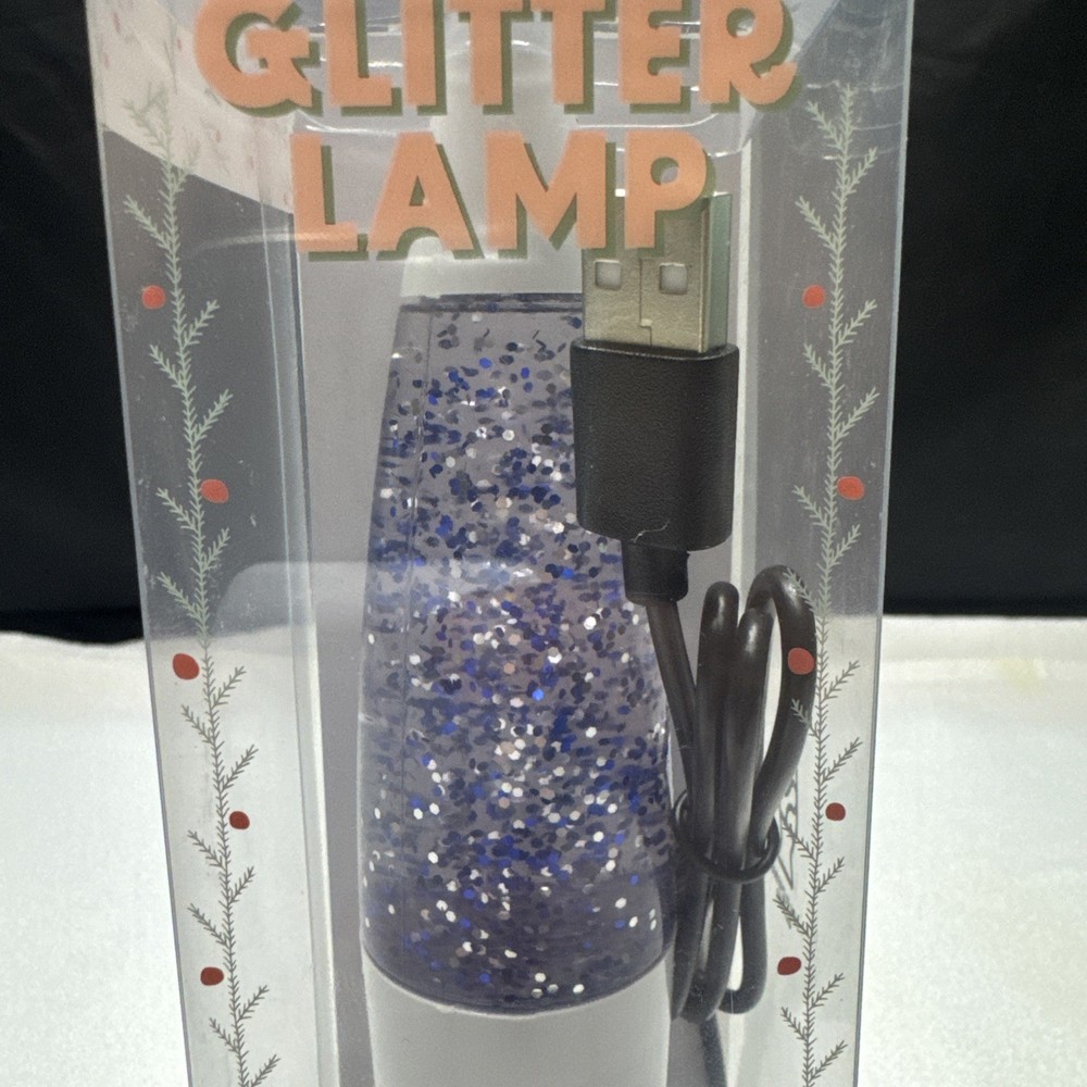 GLITTER LAMP 7.5" TALL LED USB POWERD NEW
