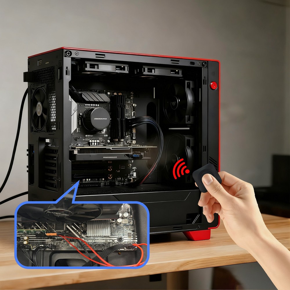 Remote Desktop PC Power on/off Wireless Controller+Mini Square Remote Control