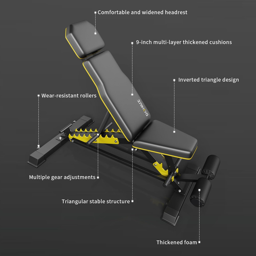 Heavy Duty Bench Adjustable Workout Bench Press Set for Home Gym Strength Traini