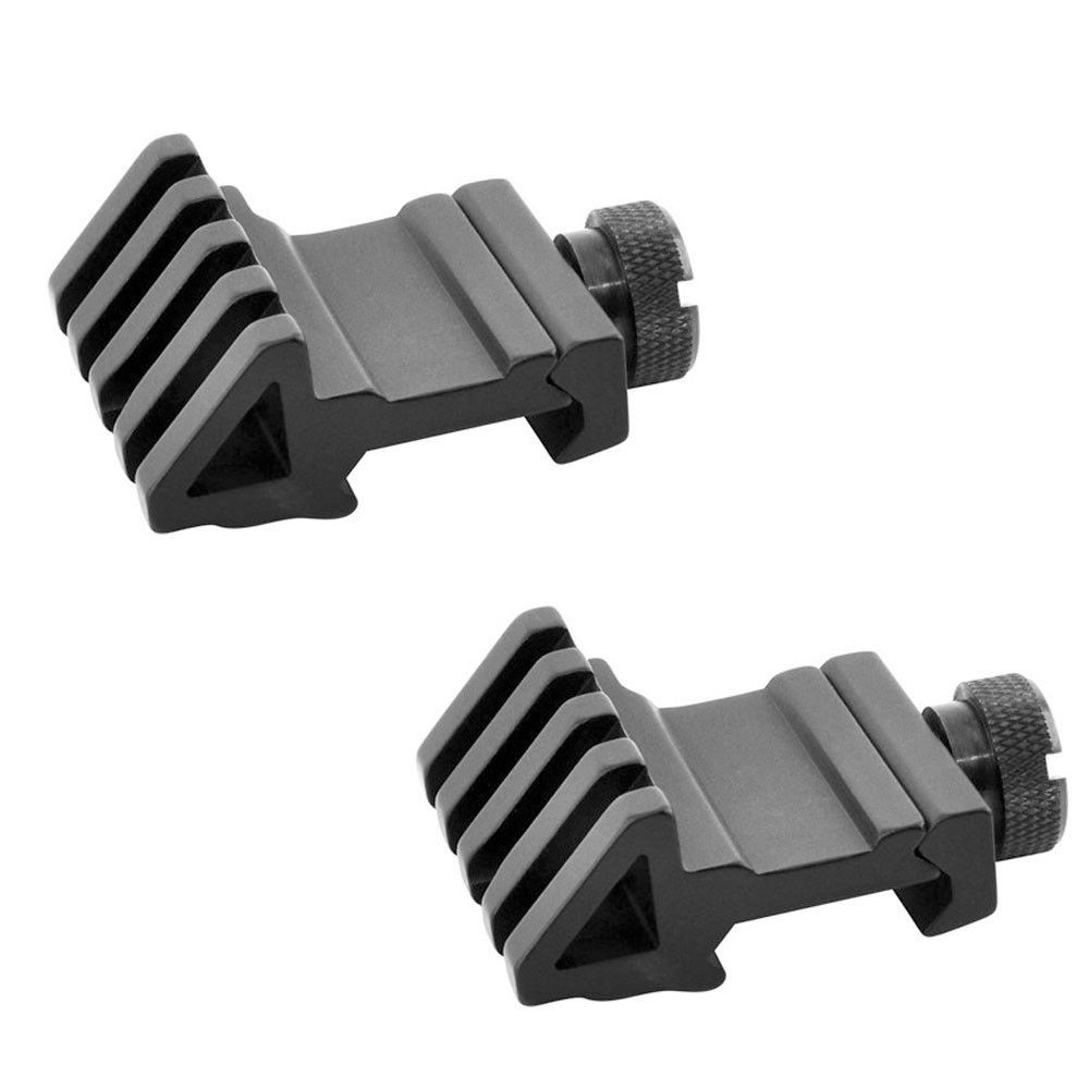 1 PAIR 45 DEGREE PICATINNY RAIL OFFSET SIDE RAIL MOUNTS ( 2 PCS )