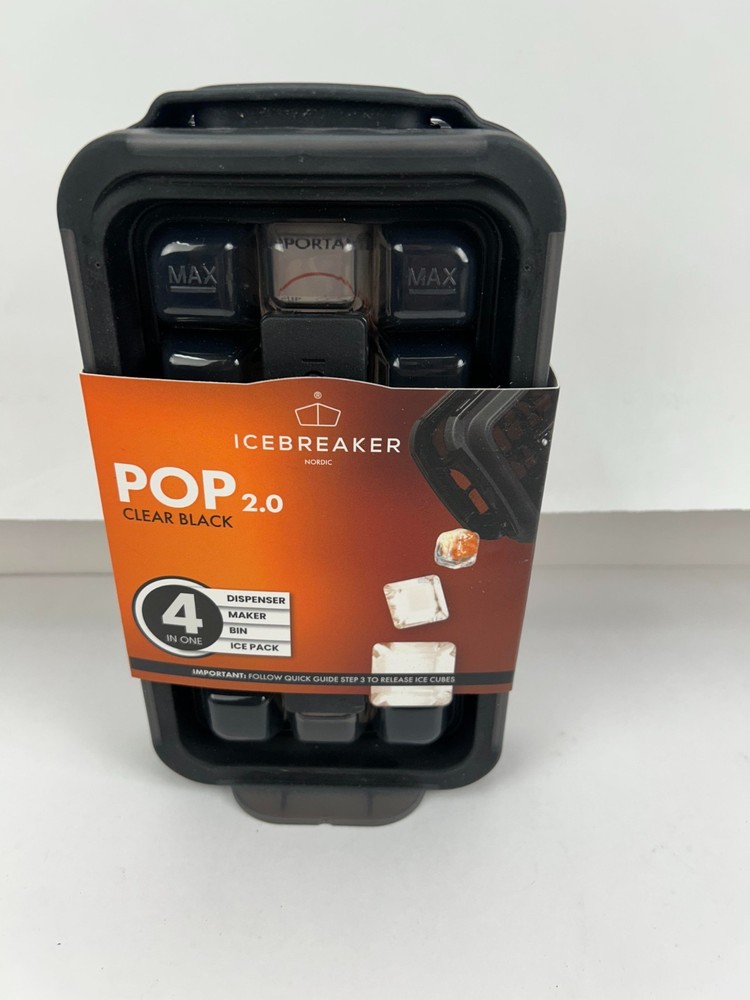 Icebreaker Pop Clear Black Ice Cube Maker/Pack New in Package