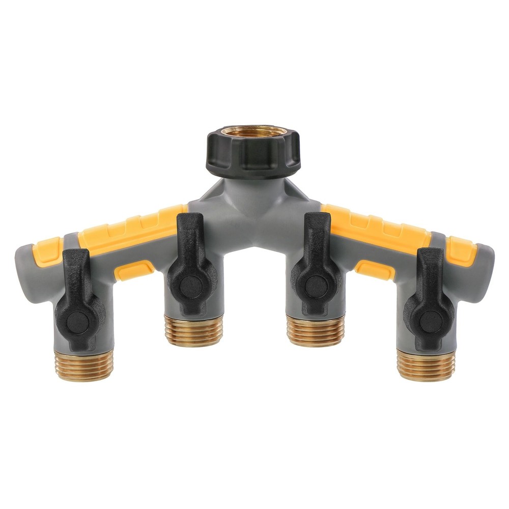 Solterra Garden Hose Manifold with Shut-offs 0.75 inches 4 Port