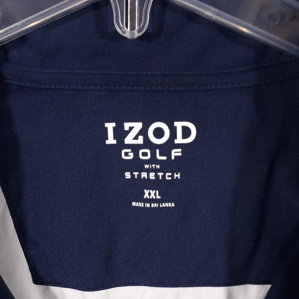IZOD Golf Jacket Full Zip Mens 2XL Blue Stretch Windbreaker Polyester