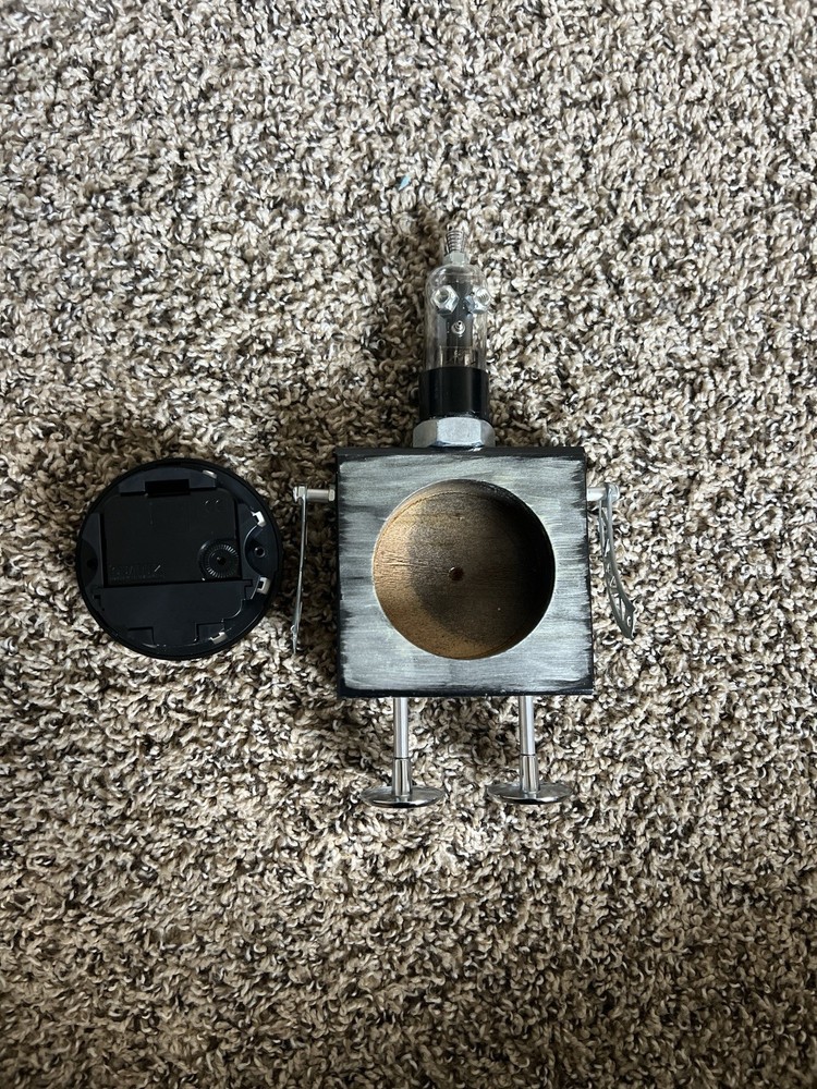 Vintage Steampunk Style Hand Made Clock Bot Robot Clock Working