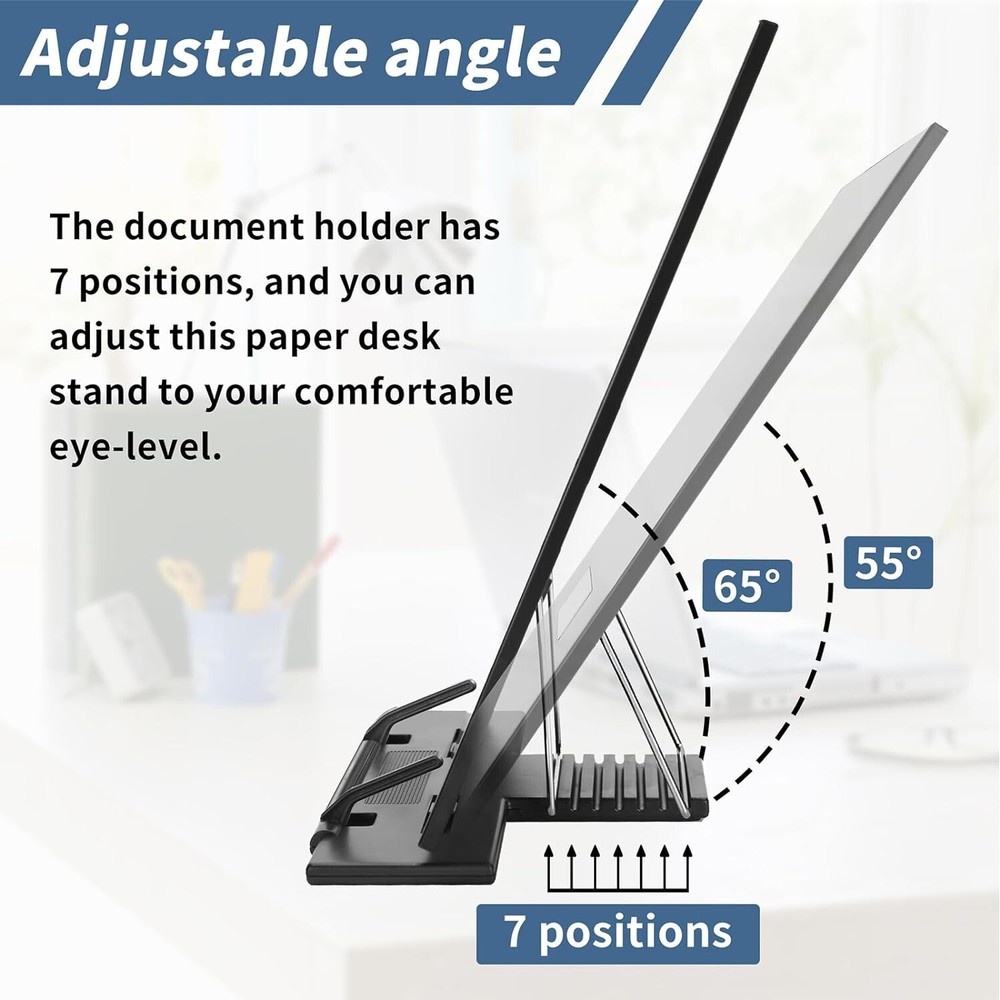 High Quality Metal Desktop Document Holder, Paper Stand for Desk When Typing