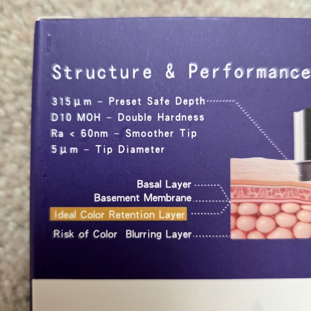10 Permanent Makeup Tattoo Needle Cartridges Non-Metallic Tip Side Edge Square