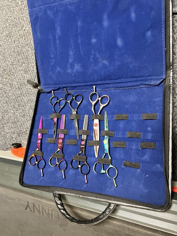 DISCO Multicolor Stainless Steel Salon Thinning & Styling Scissors Set