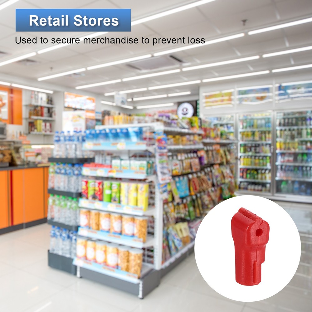 100pcs Peg Hook Locks 4mm Pegboard Display Hook Stop Locks to Secure Cargo Red