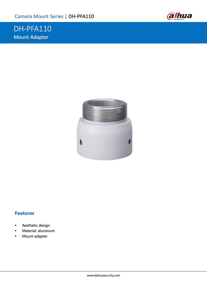 Dahua PFA110 Camera Accessory Adapter Mount