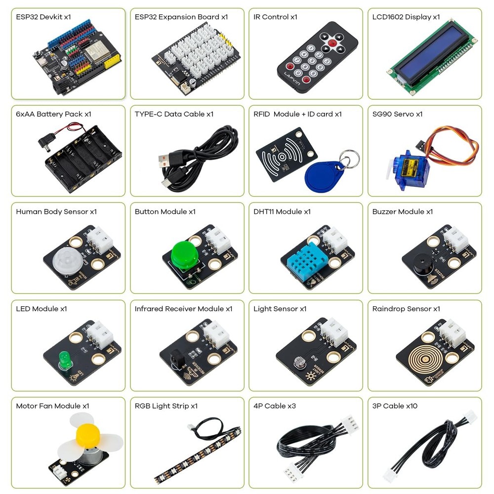 Best LAFVIN ESP32 IoT Learning Kit with DevKit, RFID Module, LCD1602 Display