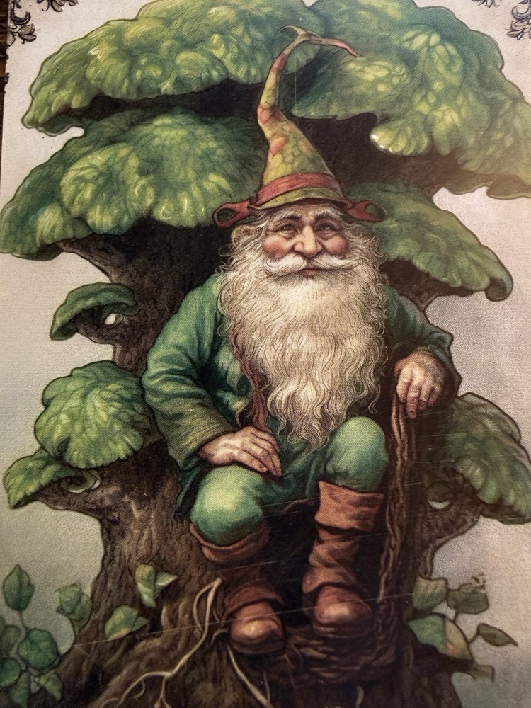 Leprechaun Sitting Tree Stump St. Patrick’s Day Postcard Pc491 Ephemera