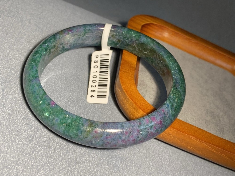 58.5mm Natural High Grade Ruby Zoisite Bangle/Crystal Gem Bangle