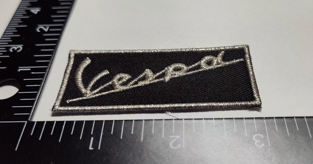 Vespa Black Chrome Patch Scooterists Mod Hook Loop Tac Patch High Quality Patch