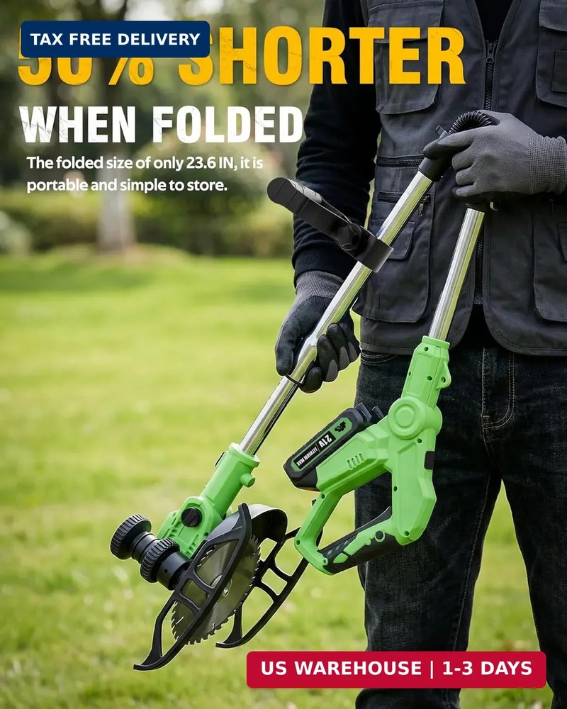 Cordless Weed Wacker Battery Powered, 21V Electric Weed Eater & String Trimmer -