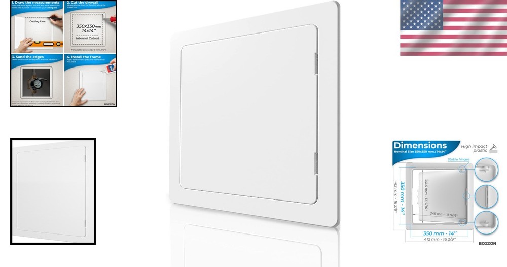 14 x 14 Drywall Access Panel - Durable White Plastic for Easy Repairs