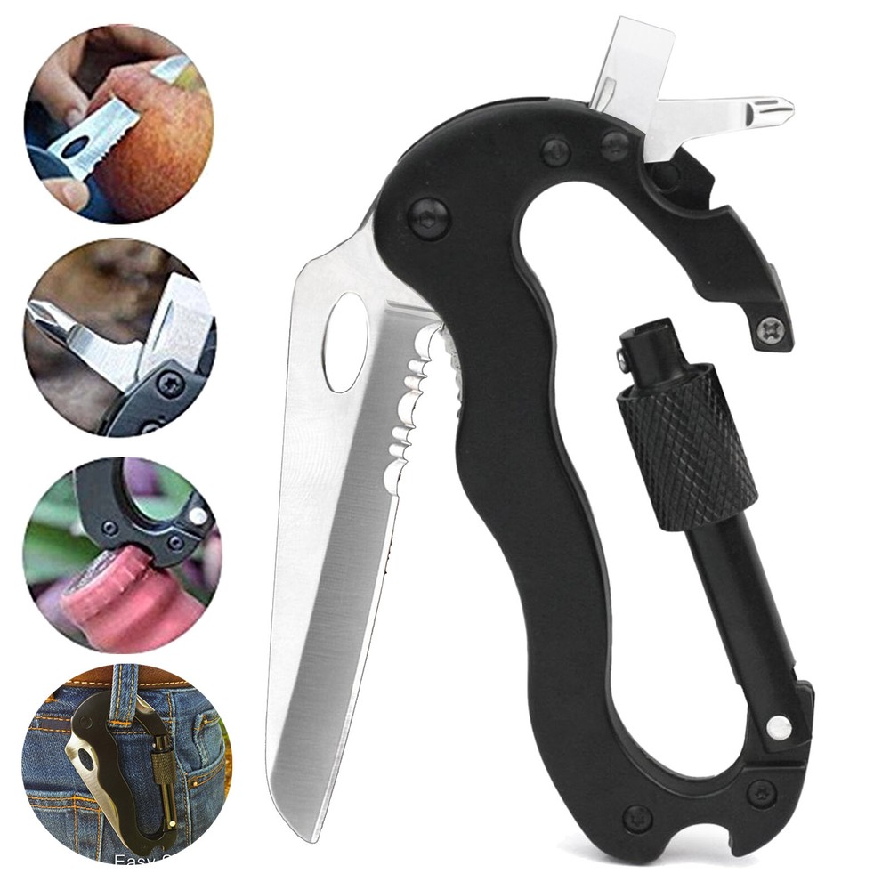 Travel Carabiner Multitool – Compact Emergency Tool Gift for Drivers