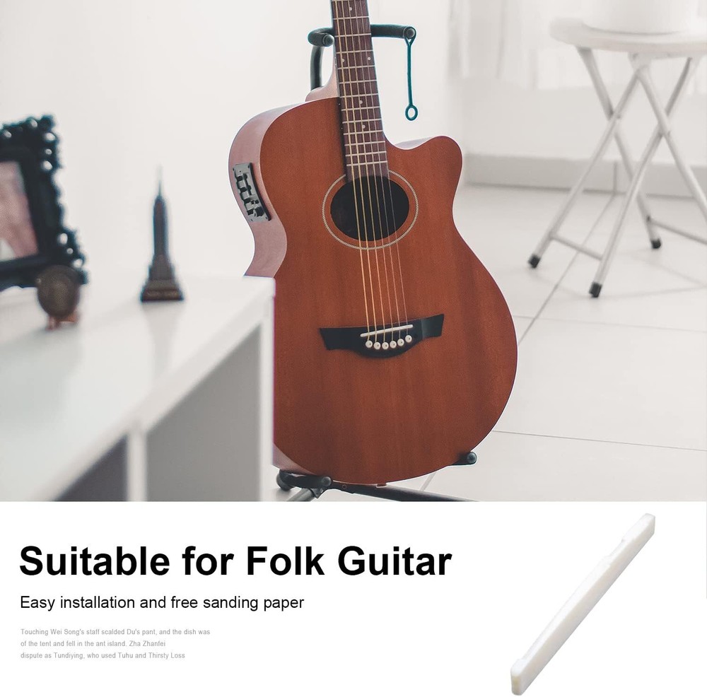 6 String Acoustic Guitar Bone Bridge 2 set Acousitc Saddle and Nut