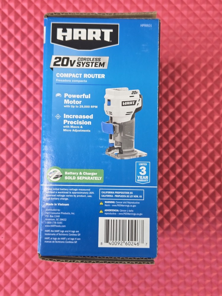 Hart HPRR01 20V Compact Router Tool Only - SEALED
