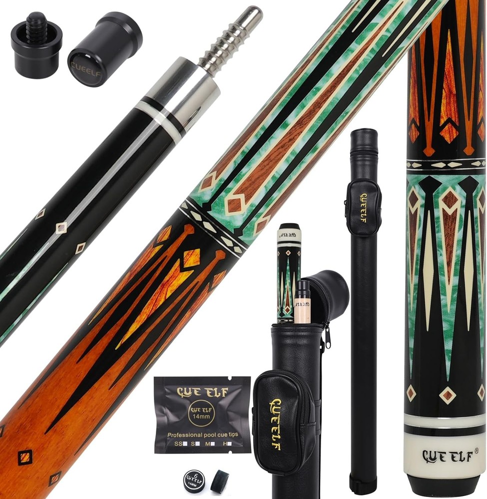 Billiard Pool Cue Low Deflection with Hard Case
