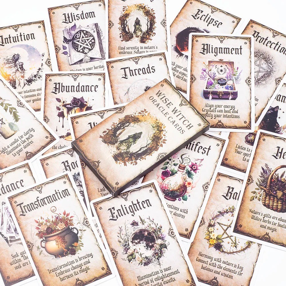 Wise Witch Oracle Deck 20 Cards Tarot Style Divination Game