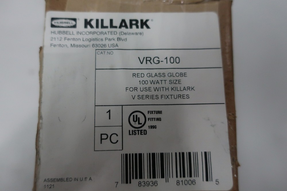 Killark VRG-100 Red Glass Globe