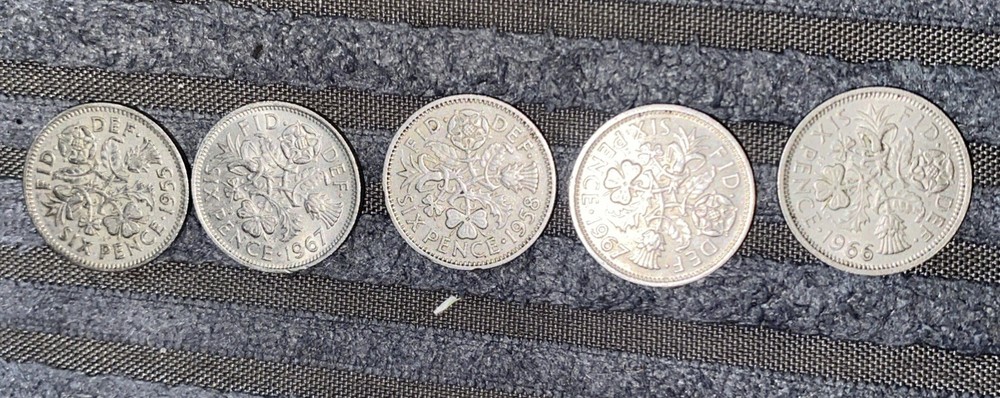 UK Six Pence Coins Mixed Dates