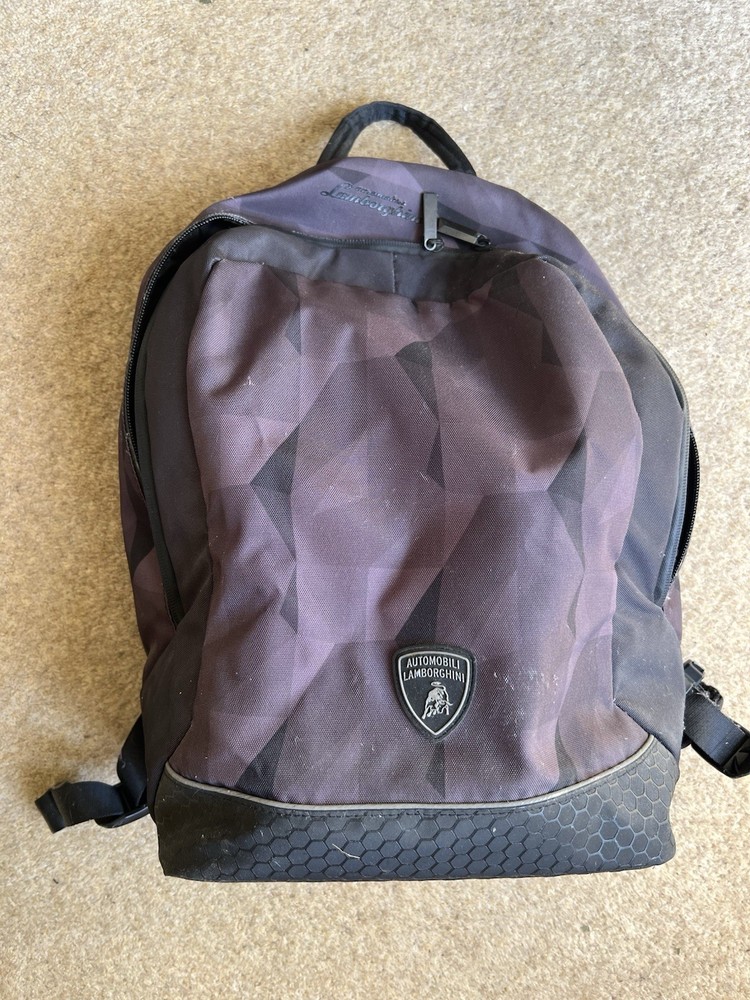Lamborghini Backpack Black See Description For Condition Rare Piece