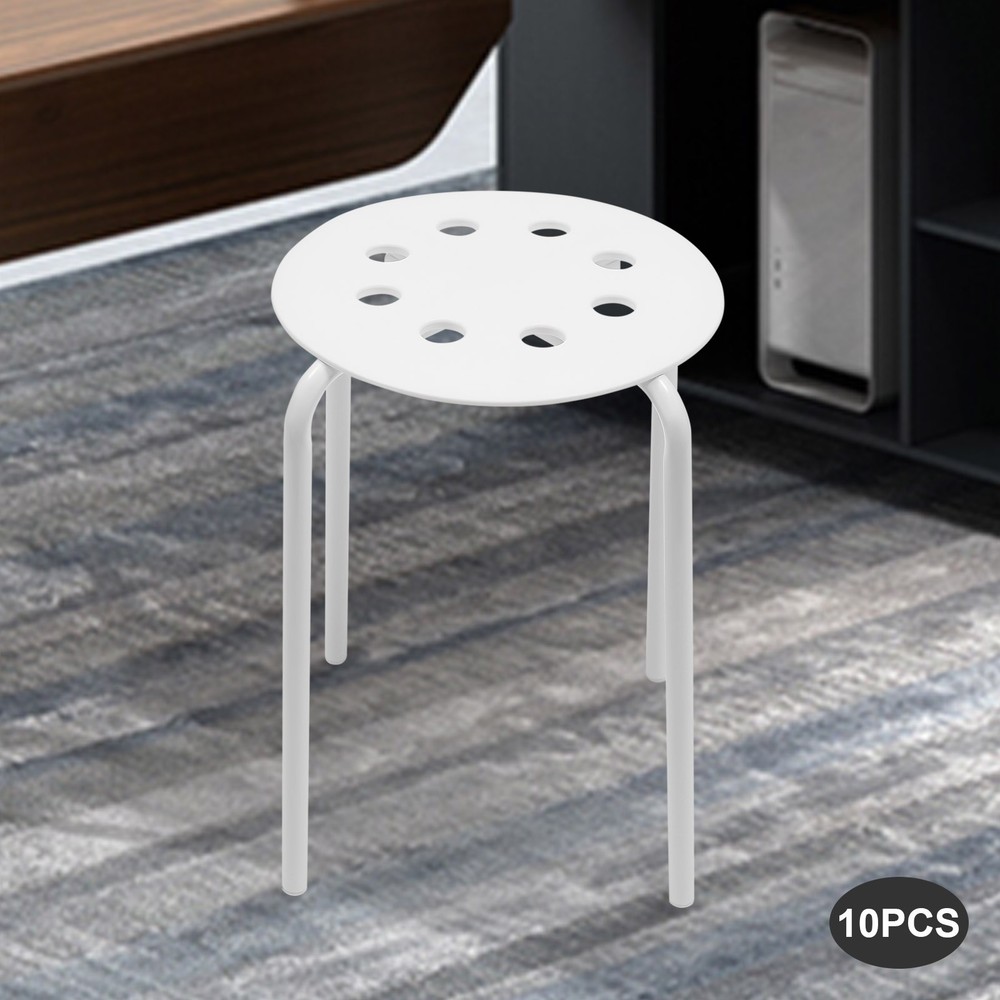 10 Pack Stacking Stools - Versatile Plastic Seating for Home, Office & Garden