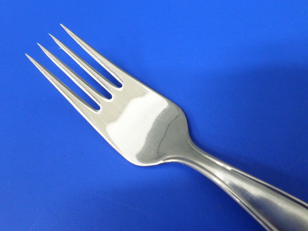 4 - Romulo Ruffini & Cia GAMUZA Outlined Scrolls Stainless Flatware DINNER FORKS