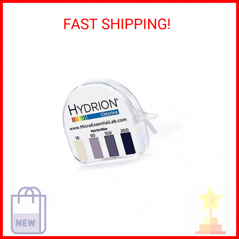Micro Essential Lab CM-240 Hydrion Chlorine Dispenser 10-200 PPM Test Roll Plus