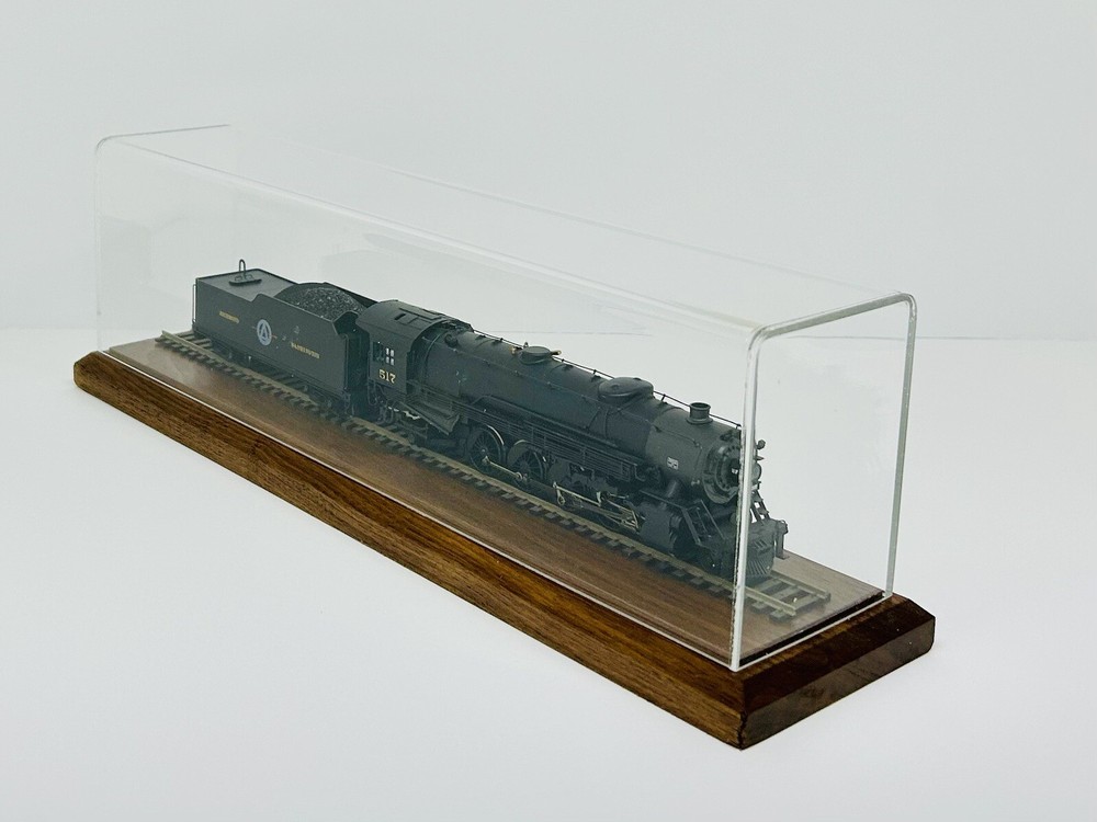 15" Long HO Scale Model Train Display Case, Walnut Base