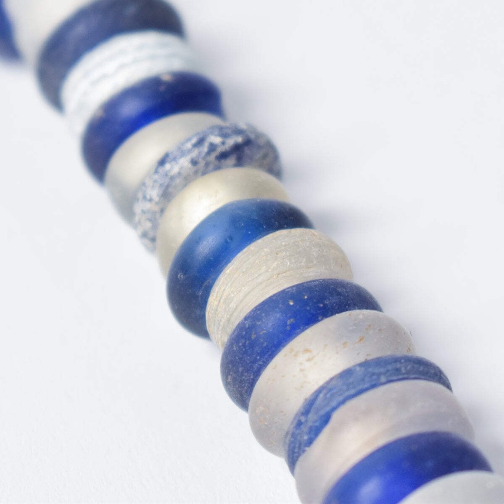 Dutch Donut Translucent and Blue Trade Beads
