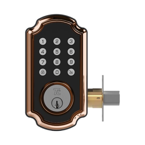 TurboLock Bronze Bluetooth Smart Lock Lighted Keypad Single Cylinder Electronic