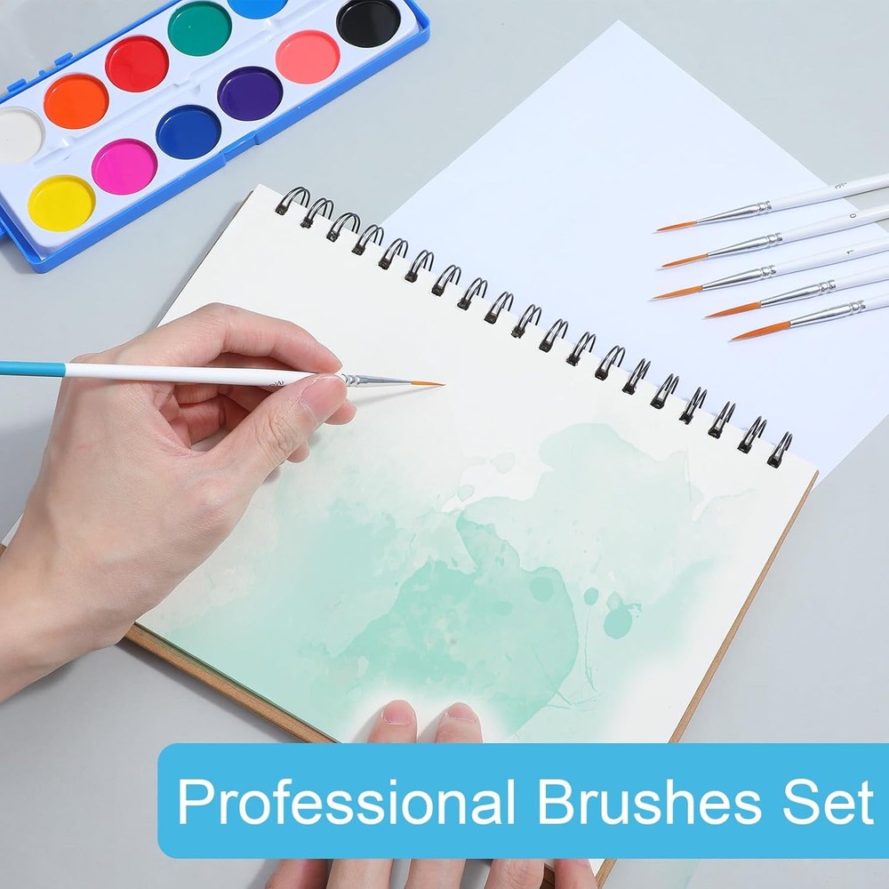 Script Liner Brush, 6 PCS Highly Flexible Paint Brushes Extra Long Orange
