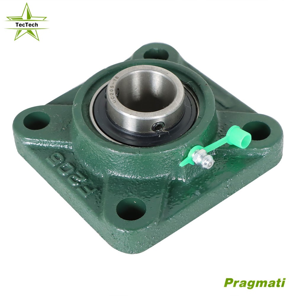 2 Pcs UCF205-16 Solid Base Pillow Block Flange Mounted Bearing 1" Bore 4 Bolt