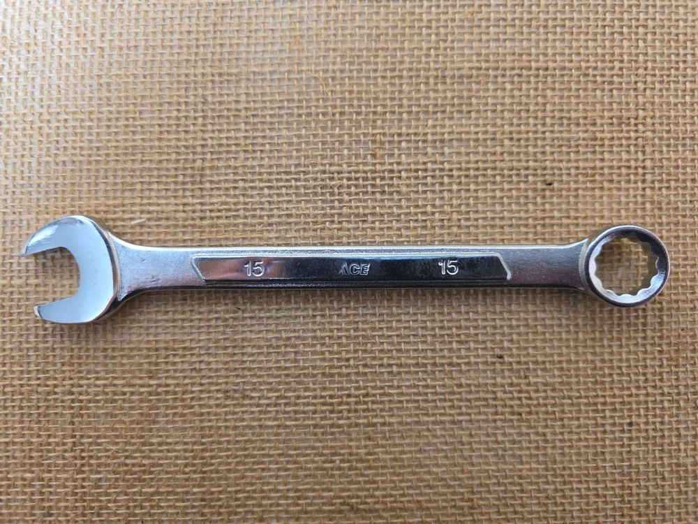 Ace Combination 15 mm Chrome Vanadium Wrench