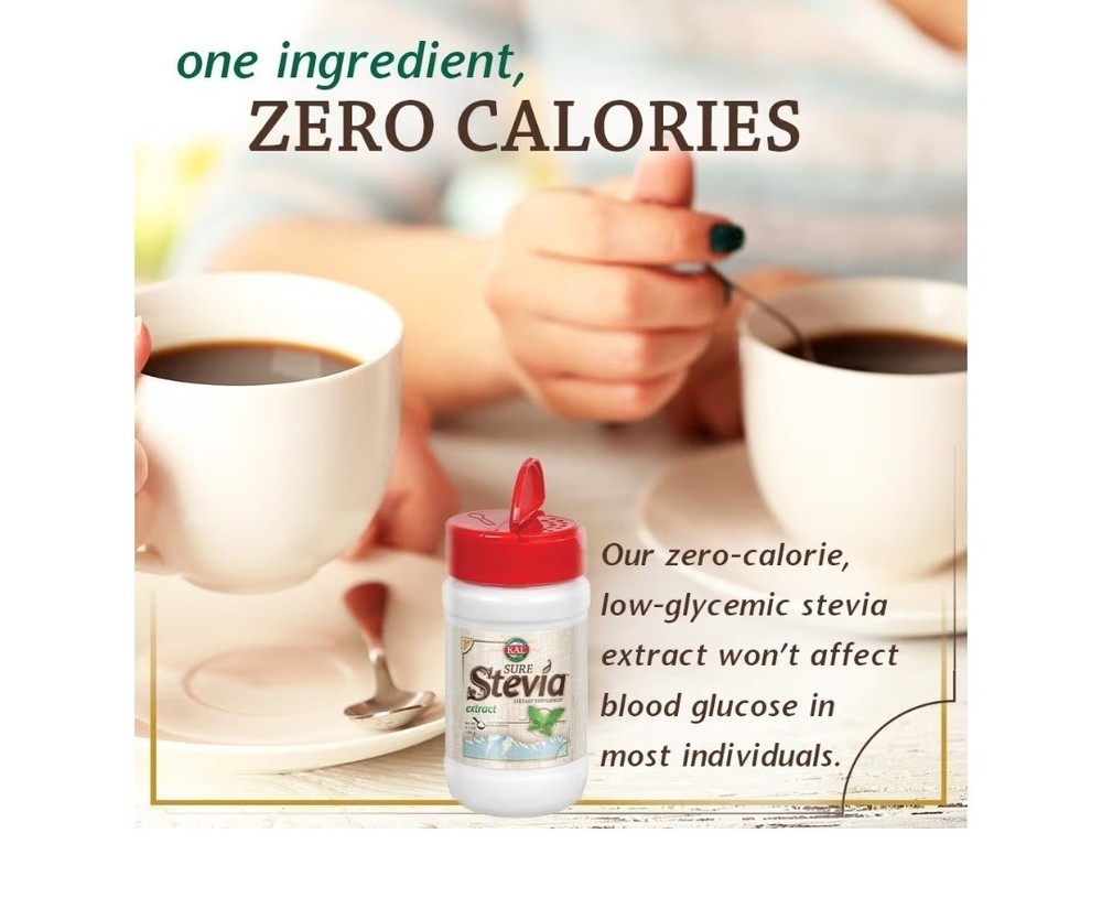 Kal Sure Stevia Extract Powder 1.3 Oz (2 Pack)