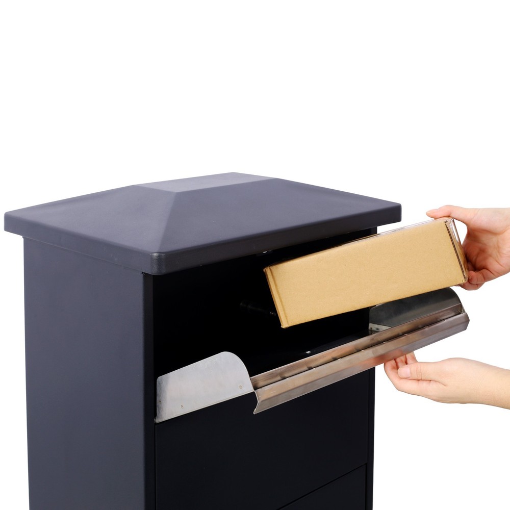 Lockable Large Parcel Drop Box Porch Mailbox with Secure Compartment