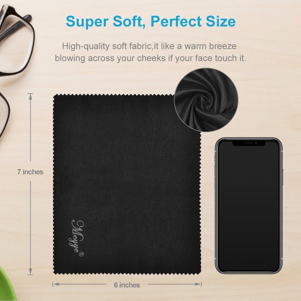 8-Piece Microfiber Cleaning Cloth Set 6"x7" for Electronics & Eyeglasses