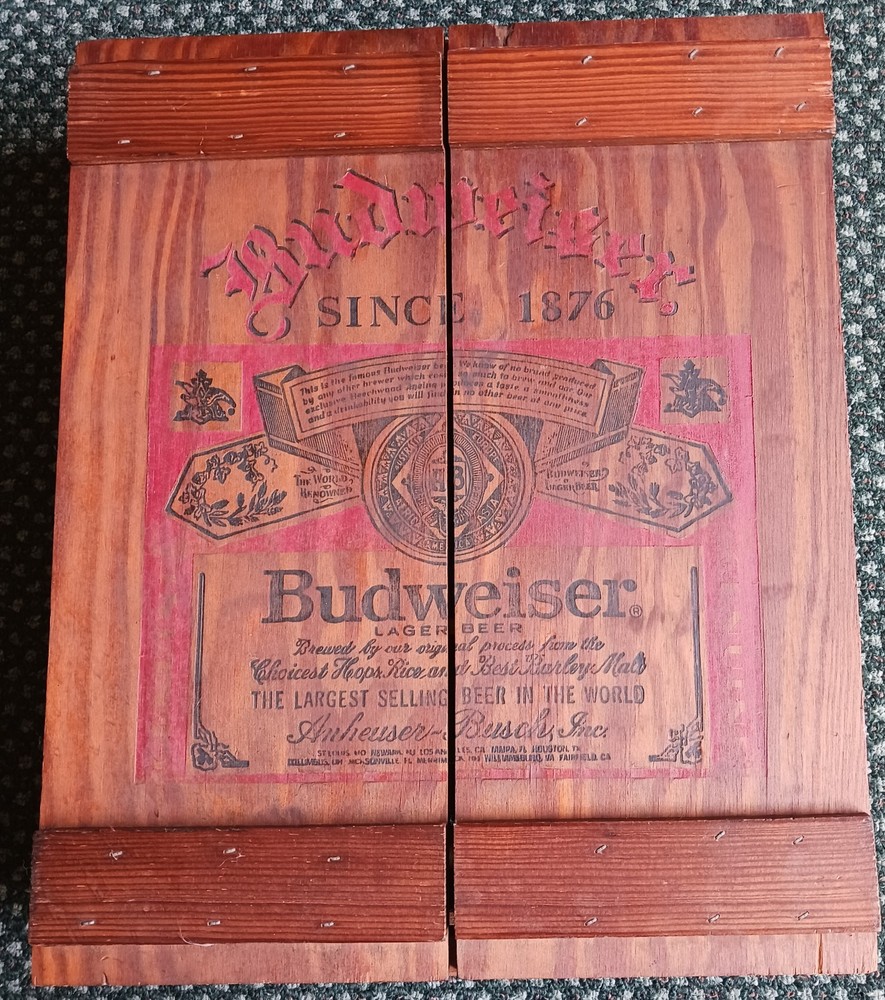Vintage Wooden Budweiser Storage Cupboard Great Condition
