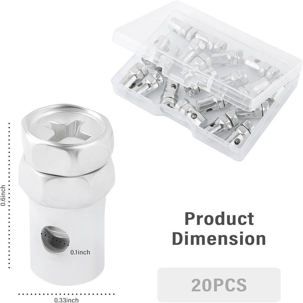 20PCS Universal Stainless Steel Throttle Cable Ends - Compact & Rugged Design