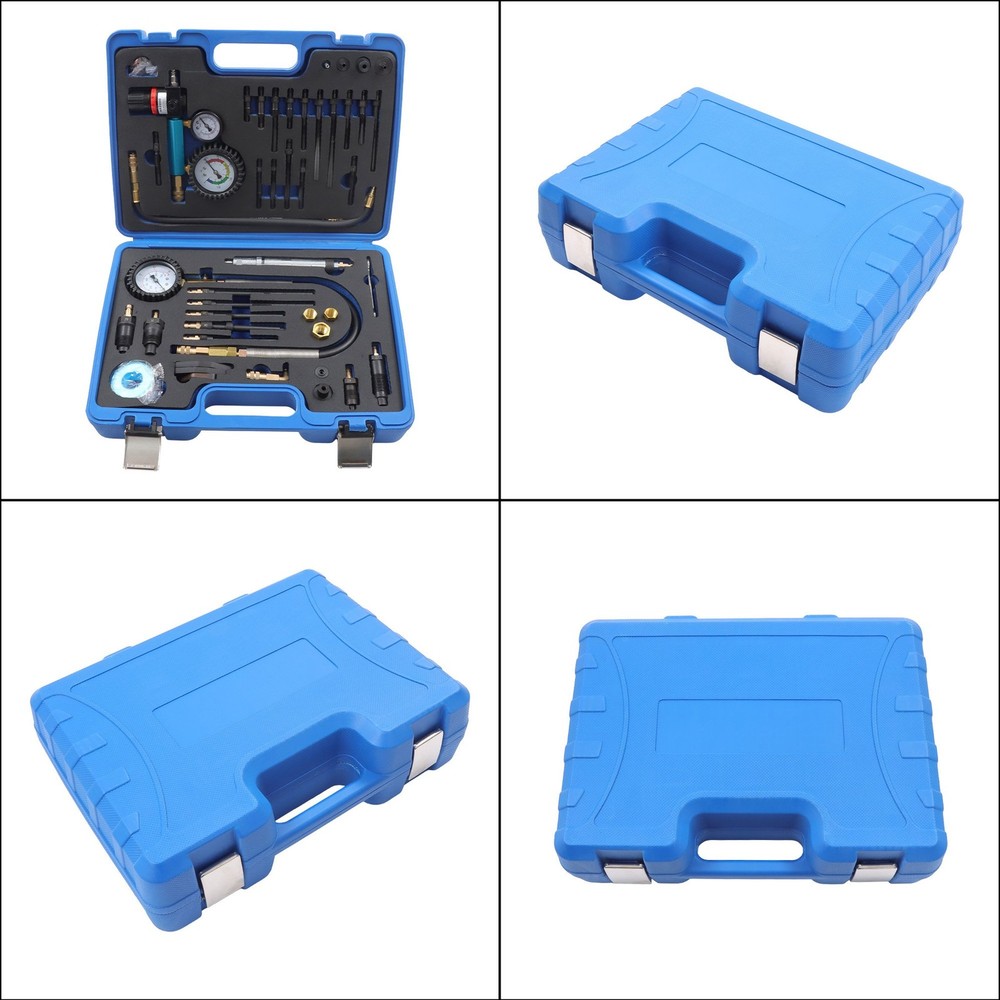 46PCS Petrol Diesel Engine Compression tester car Cylinder Leak Down Tester Kit