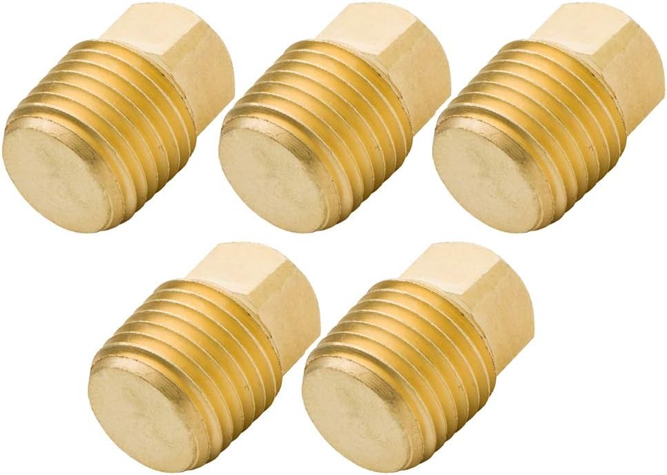 Legines Solid Brass Pipe Fitting, 1/8" NPT Male Square Head 1/8 Inch,