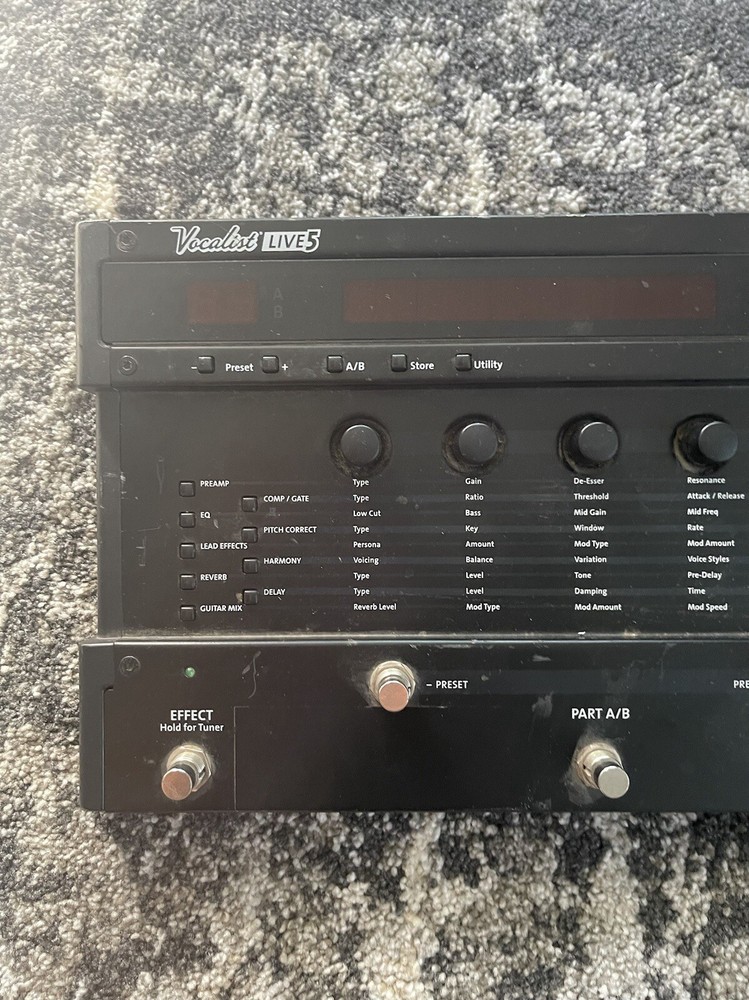 Digitech Vocalist Live 5 Harmony Multi Vocal Effect Processor Pedal + PSU