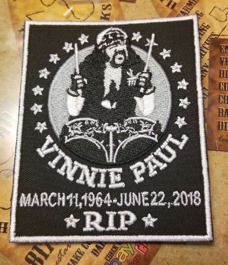 EMBROIDERED RIP VINNIE PAUL ROCK BAND PATCH (Please Read Ad)