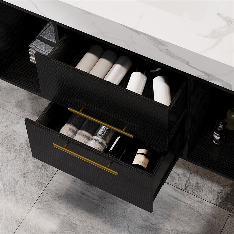 Bathroom Vanity with Ceramic Sink &Drawers Wall Mounted Floating Bathroom Vanity