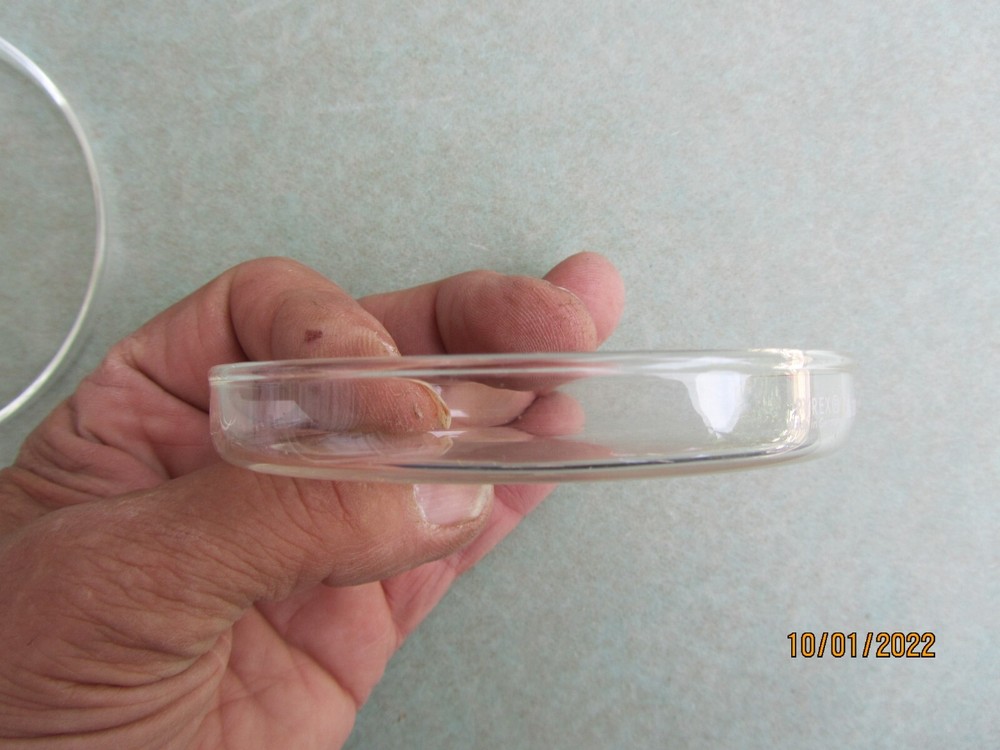 3 1/2" Dia Peri Dish w/Lid Made by Pyrex Germany